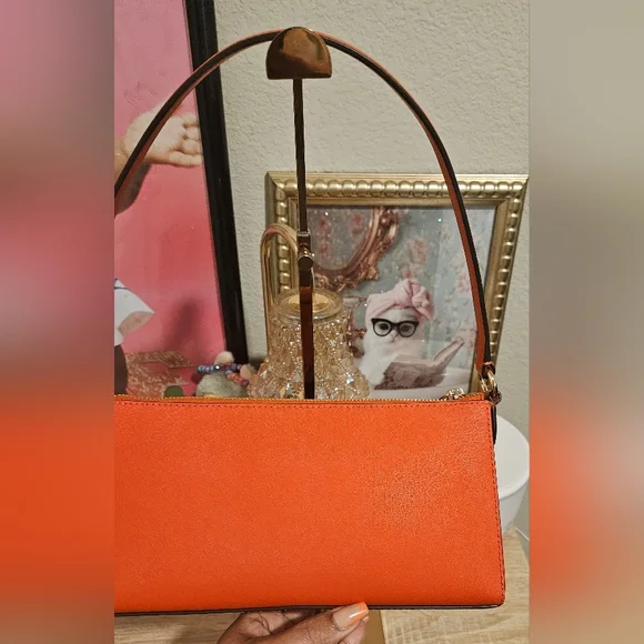 Michael Kors Orange Clutch w/Card Case - Picture 3 of 11